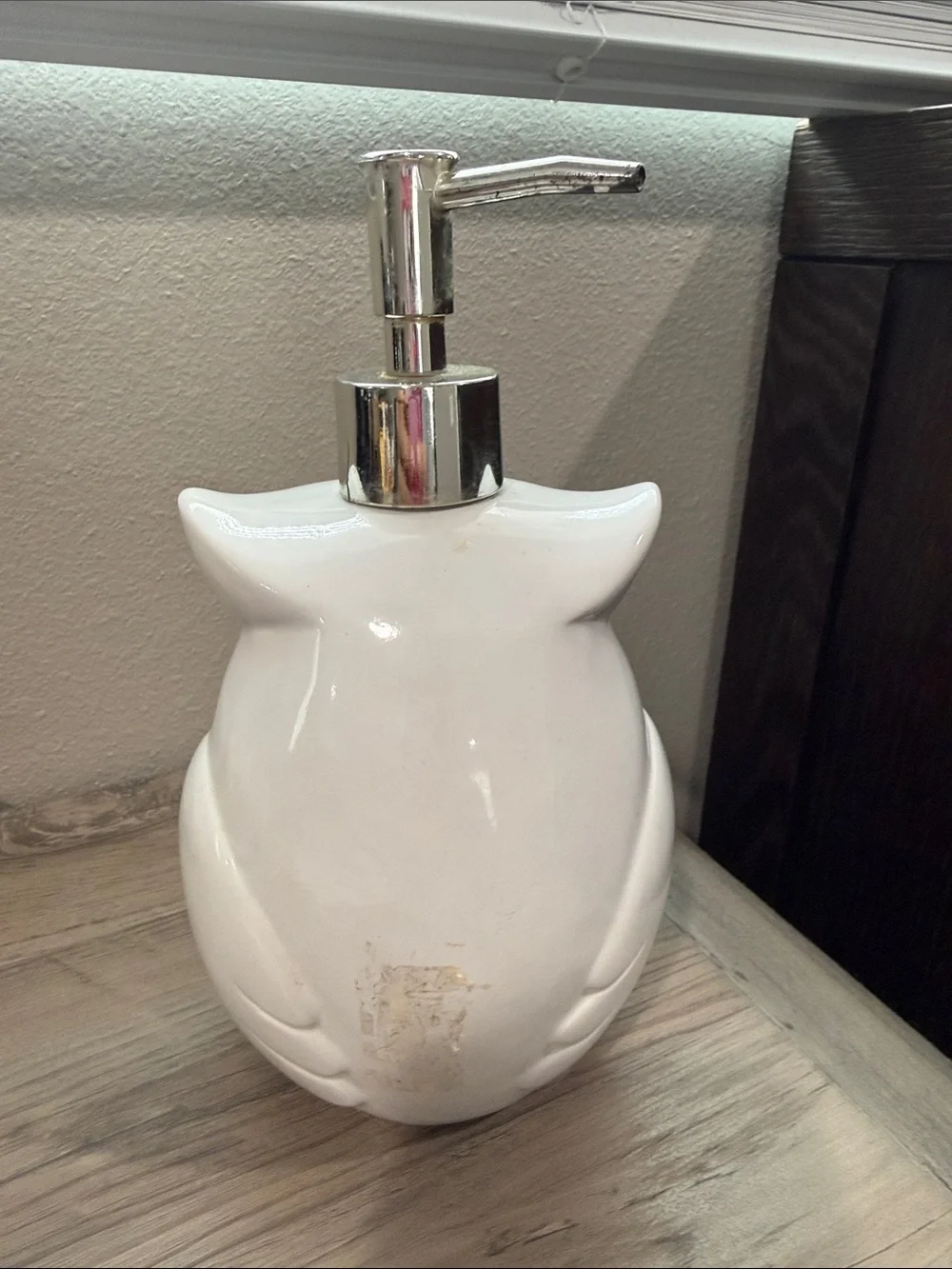 White Owl Ceramic Soap Dispenser by